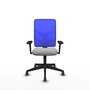 PIQUERAS Y CRESPO Chaise Motilla Synchro, Gris clair/Bleu, Accoudoirs 3D