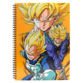 SD TOYS Cuaderno A4 Saiyans Dragon Ball Z avec effet 3D