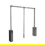 Herrajes ALK Perchero Abatible Série Óptima Acabado Grafito, Réglage télescopique 600-830 mm, Portée 10 kg pour Placard