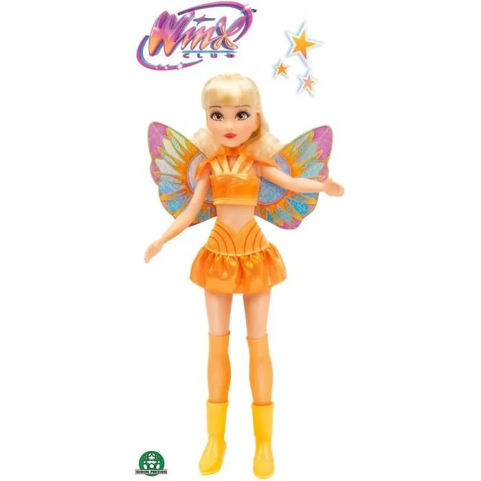 Winx - Poupée Stella Fairy - Série Fairy Stella - 26 cm avec ailes amovibles - Dès 3 ans - Réf. WNX765