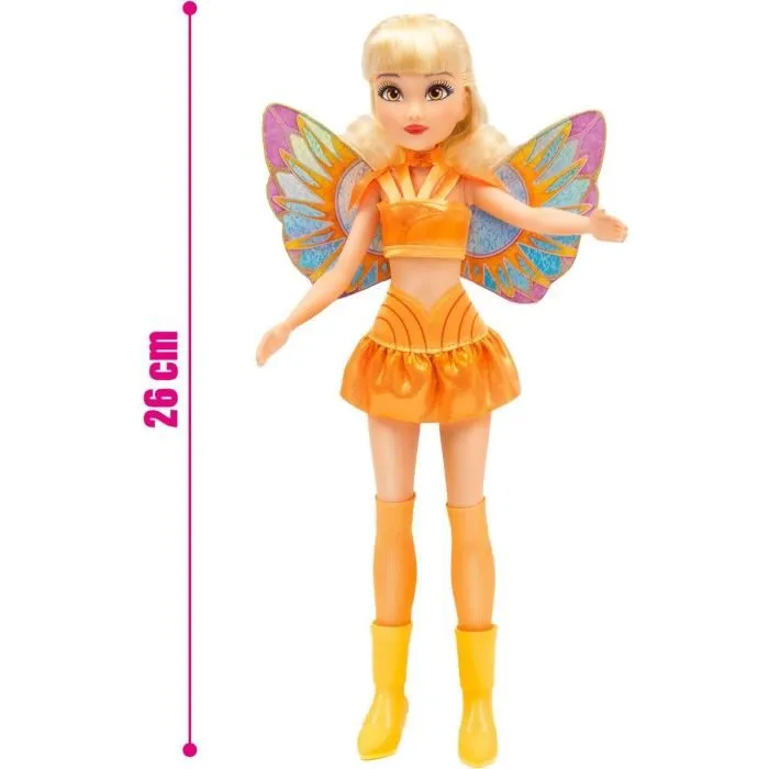 Winx - Poupée Stella Fairy - Série Fairy Stella - 26 cm avec ailes amovibles - Dès 3 ans - Réf. WNX765