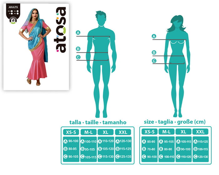 Déguisement Adulte Femme Thème Hindou Couleur Rose, Taille XS-S, Vêtement + Voile, Polyester Déguisement Adulte Femme Thème Hindou Couleur Rose, Taille XS-S, Vêtement + Voile, Polyester