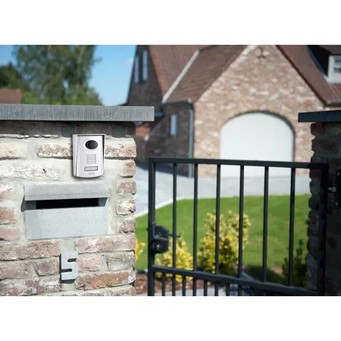 Chacon Visiophone Couleur 4 fils - Écran LCD Ultraplat 4,3" Noir avec Caméra Vision Nocturne, Fonction Portier Vidéo et Ouverture à Distance