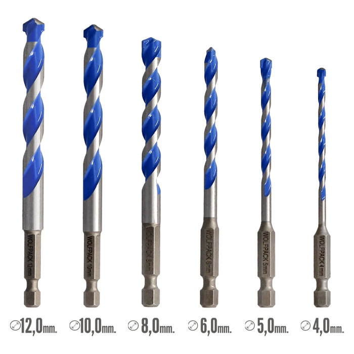 WOLFPACK LINEA PROFESIONAL Étui de forets universels hexagonaux (Lot de 5)