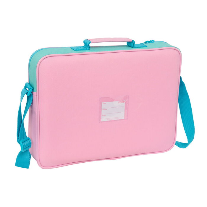 Benetton - Cartera bandoulière pour extrascolaire avec fond rigide amovible - Dimensions 38x28x6 cm - Noir