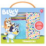 MOOSE - Maletin Transfers Bluey - Trousse de transferts Bluey avec 16 pages, 10 autocollants métallisés et grattoir - 19x23x2,5 cm