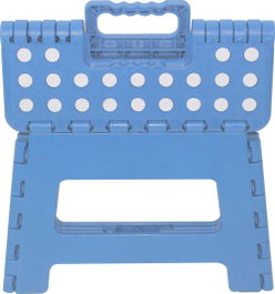 Marbueno Tabouret Pliable 31,5x25x22 cm Bleu Plastique avec Poignée Escabeau pour Cuisine Salle de Bain Jardin Camping 150 kg