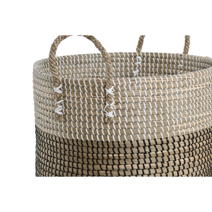 Set de basket Home ESPRIT Blanc Noir Naturel (2 Pièces) Set de basket Home ESPRIT Blanc Noir Naturel (2 Pièces)
