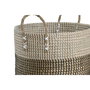 Set de basket Home ESPRIT Blanc Noir Naturel (2 Pièces)