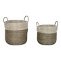 Set de basket Home ESPRIT Blanc Noir Naturel (2 Pièces)