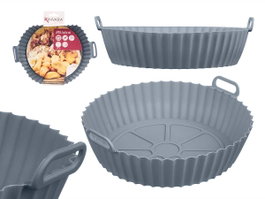 Kinvara Moule Rond pour Friteuse à Air en Silicone Gris - 22,5x6,5x19,5 cm (Set de 12)