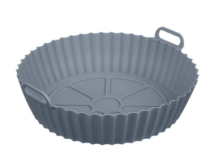 Kinvara Moule Rond pour Friteuse à Air en Silicone Gris - 22,5x6,5x19,5 cm (Set de 12)