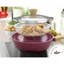 Arthur Martin AM3056 Sauteuse 24 cm Revêtement Céramique, Compatible Tous Feux Dont Induction, avec Couvercle et Panier Inox, Couleur Prune