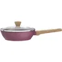 Arthur Martin AM3056 Sauteuse 24 cm Revêtement Céramique, Compatible Tous Feux Dont Induction, avec Couvercle et Panier Inox, Couleur Prune