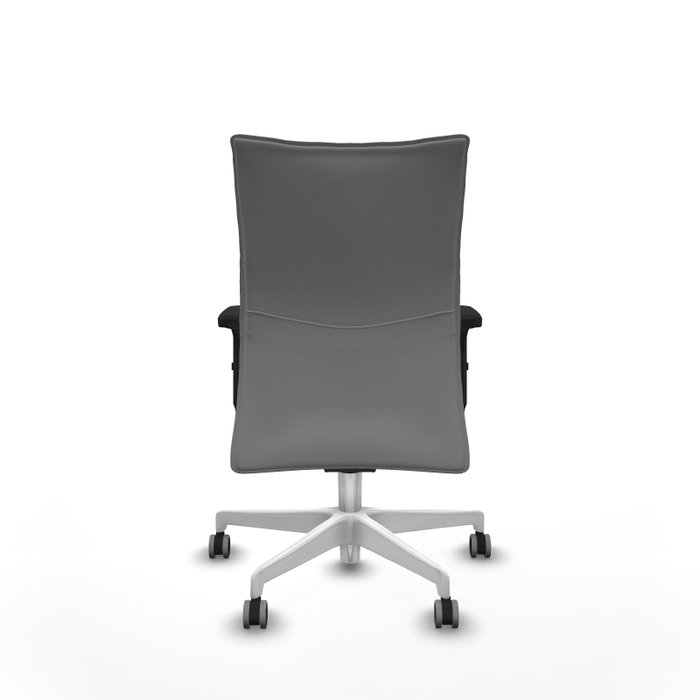 Piqueras Y Crespo Chaise Albacete confidente, Similicuir Gris, Base Blanche
