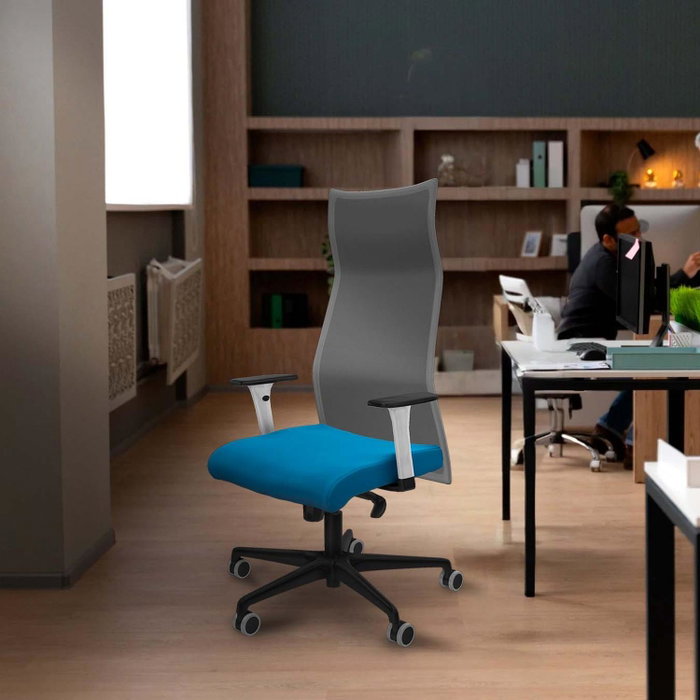 Piqueras y Crespo Chaise de Bureau Albacete Bleu Marine et Blanc