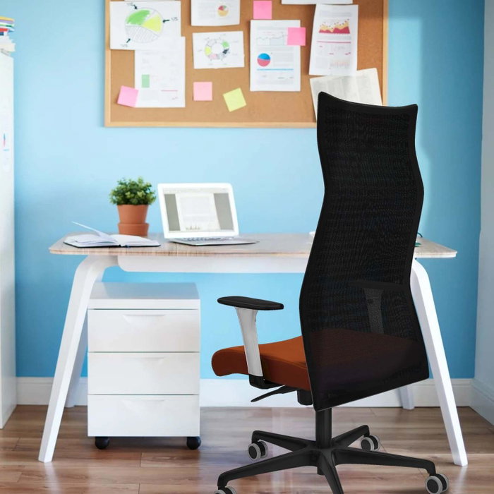 Piqueras y Crespo Chaise de Bureau Albacete Bleu Marine et Blanc