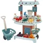 Ecoiffier Etal de marché Vert Azur, jeu d'imitation pour enfant avec chariot, balance, fruits, légumes, cagettes, fleurs et accessoires, Origine France