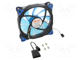 Akasa Ventilateur axial 120x120x25mm bleu avec LED