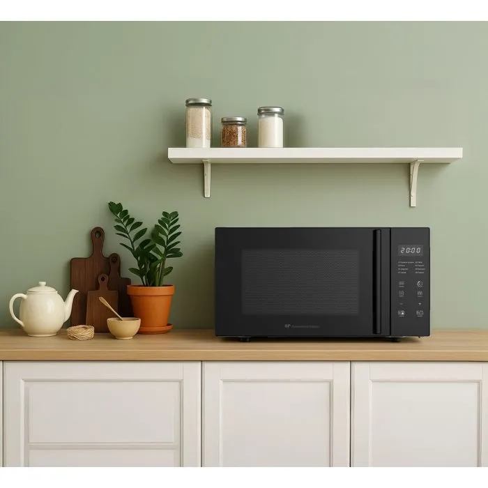 Continental Edison Micro-ondes CEMO23FB, 23L, 1280W, Grill, Base plate, Noir