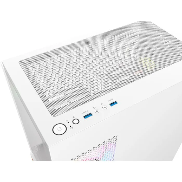 Thermaltake CA-1Z4 - View 170 WS ARGB Snow - Boîtier PC Mini tour, format Micro-ATX/Mini-ITX, 3 ventilateurs ARGB 120mm, façade en verre et bois, blanc