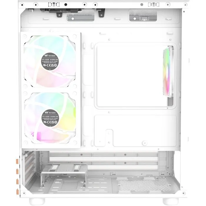 Thermaltake CA-1Z4 - View 170 WS ARGB Snow - Boîtier PC Mini tour, format Micro-ATX/Mini-ITX, 3 ventilateurs ARGB 120mm, façade en verre et bois, blanc