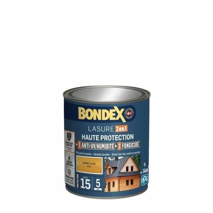 Bondex Lasure 2 en 1 Satin Haute Protection 5 ans - Chêne clair