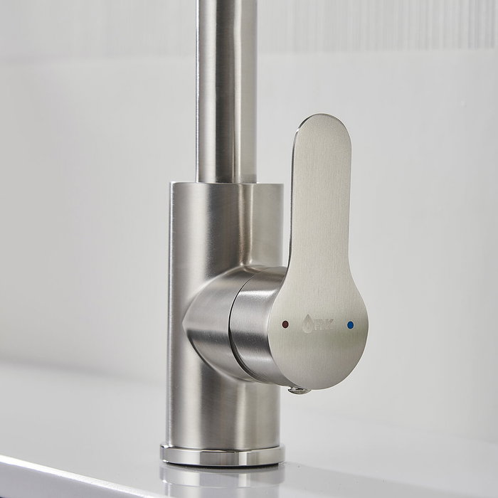 Mitigeur Fontastock Gris Acier inoxydable Céramique Alliage de Zinc Forme en C