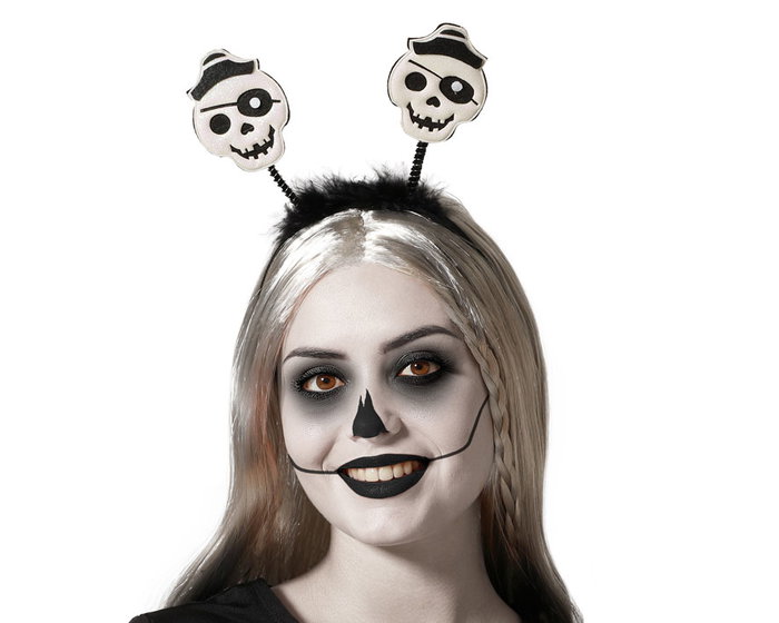 Atosa Serre noire avec crânes blancs pour Halloween Atosa Serre noire avec crânes blancs pour Halloween