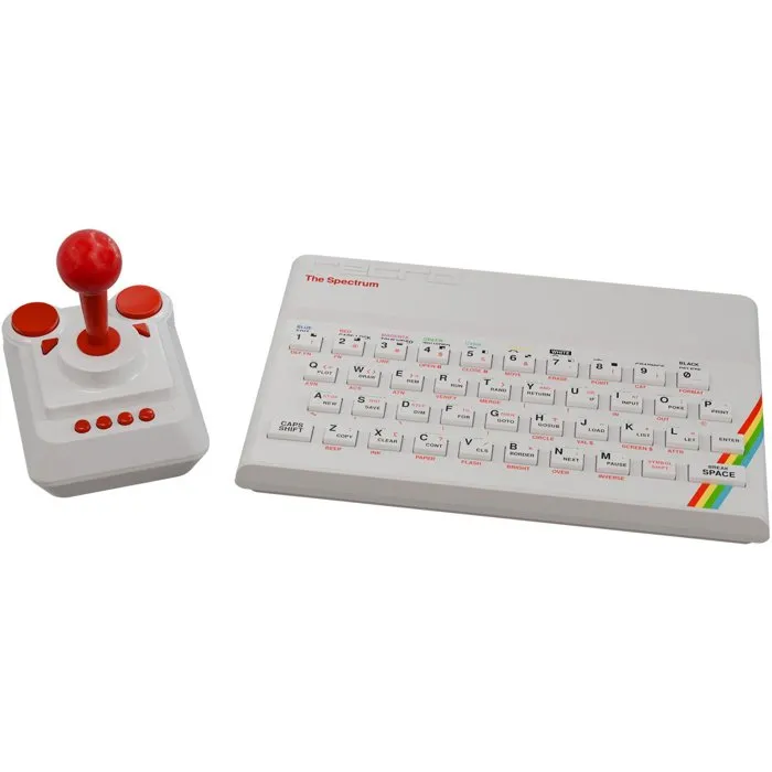 Plaion The Spectrum White Edition - Console rétro avec 48 jeux, manette THEJOYSTICK 8 boutons, clé USB THEMICRODRIVE Plaion The Spectrum White Edition - Console rétro avec 48 jeux, manette THEJOYSTICK 8 boutons, clé USB THEMICRODRIVE