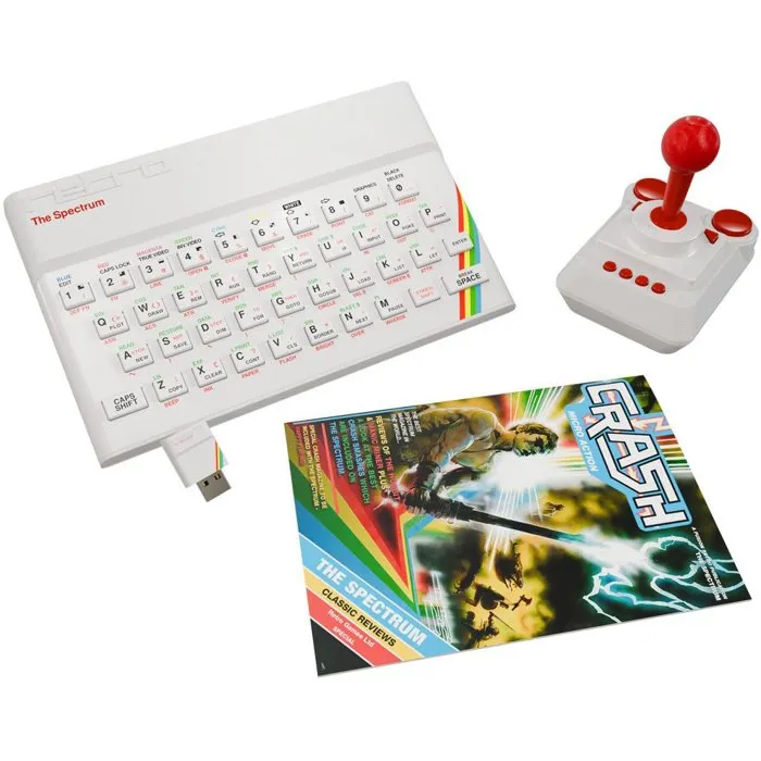 Plaion The Spectrum White Edition - Console rétro avec 48 jeux, manette THEJOYSTICK 8 boutons, clé USB THEMICRODRIVE Plaion The Spectrum White Edition - Console rétro avec 48 jeux, manette THEJOYSTICK 8 boutons, clé USB THEMICRODRIVE