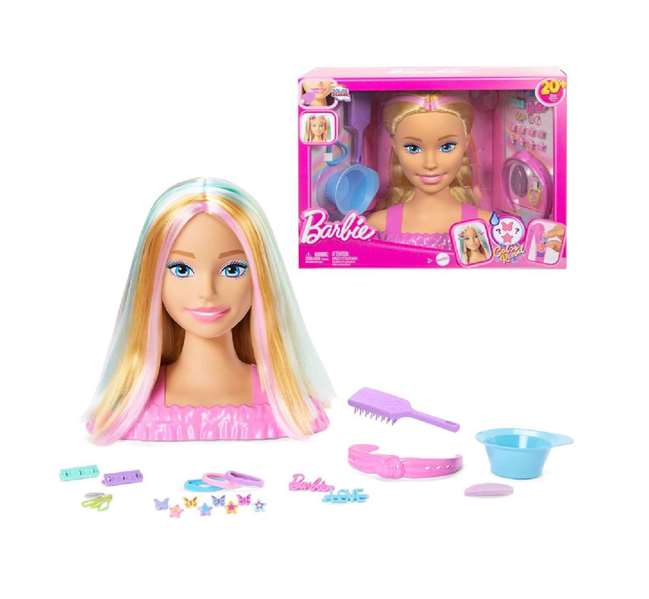 Barbie Busto Fashionista Blonde avec Accessoires pour Cheveux - Poupée à Coiffer pour Enfants - Réf. Jfg81 Mattel