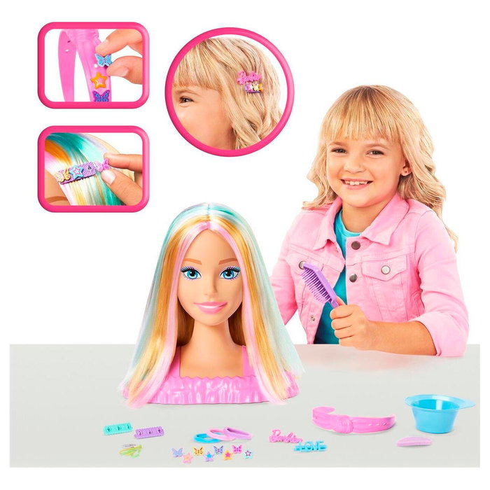 Barbie Busto Fashionista Blonde avec Accessoires pour Cheveux - Poupée à Coiffer pour Enfants - Réf. Jfg81 Mattel Barbie Busto Fashionista Blonde avec Accessoires pour Cheveux - Poupée à Coiffer pour Enfants - Réf. Jfg81 Mattel