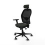Piqueras y Crespo Chaise de Bureau avec Appui-tête Jorquera 3D036G2 Noir