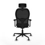 Piqueras y Crespo Chaise de Bureau avec Appui-tête Jorquera 3D036G2 Noir