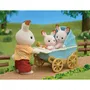 Sylvanian Families - Les jumeaux Lapin Chocolat et leur poussette double - Figurines miniatures avec accessoires - Jouet pour enfant à partir de 3 ans