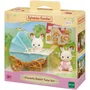 Sylvanian Families - Les jumeaux Lapin Chocolat et leur poussette double - Figurines miniatures avec accessoires - Jouet pour enfant à partir de 3 ans