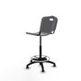 Tabouret Taburete Robledo Pivotant Chlorure de polyvinyle Gris clair Structure polyamide noire Sans accoudoirs Sans appui-tête Patins de chaises