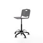Tabouret Taburete Robledo Pivotant Chlorure de polyvinyle Gris clair Structure polyamide noire Sans accoudoirs Sans appui-tête Patins de chaises