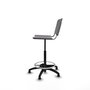 Tabouret Taburete Robledo Pivotant Chlorure de polyvinyle Gris clair Structure polyamide noire Sans accoudoirs Sans appui-tête Patins de chaises
