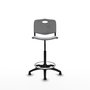 Tabouret Taburete Robledo Pivotant Chlorure de polyvinyle Gris clair Structure polyamide noire Sans accoudoirs Sans appui-tête Patins de chaises