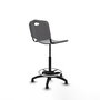 Tabouret Taburete Robledo Pivotant Chlorure de polyvinyle Gris clair Structure polyamide noire Sans accoudoirs Sans appui-tête Patins de chaises