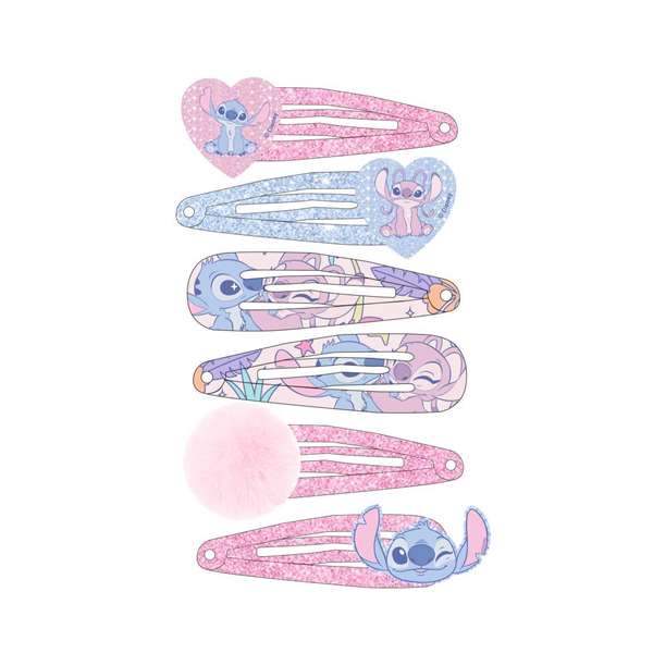 Cerdá Accessoires Cheveux Barrettes 6 Pièces Stitch Coloris Bleu Enfant 3 Ans