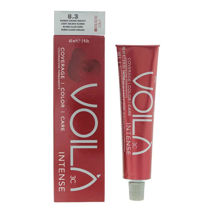 Intercosmo Voila 3C Intense Teinture permanente 8.3 Light Golden Blonde 60 ml Intercosmo Voila 3C Intense Teinture permanente 8.3 Light Golden Blonde 60 ml