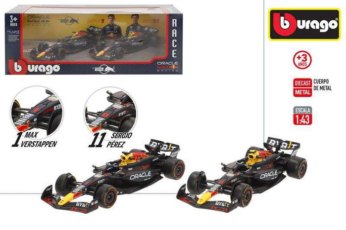 Burago Set de 2 Voitures Métal Red Bull RB20 F1 2024 Échelle 1:43