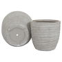 Set de pots de fleurs Home ESPRIT Beige Fibre de Verre Magnésium 45 x 45 x 43 cm (3 Unités)