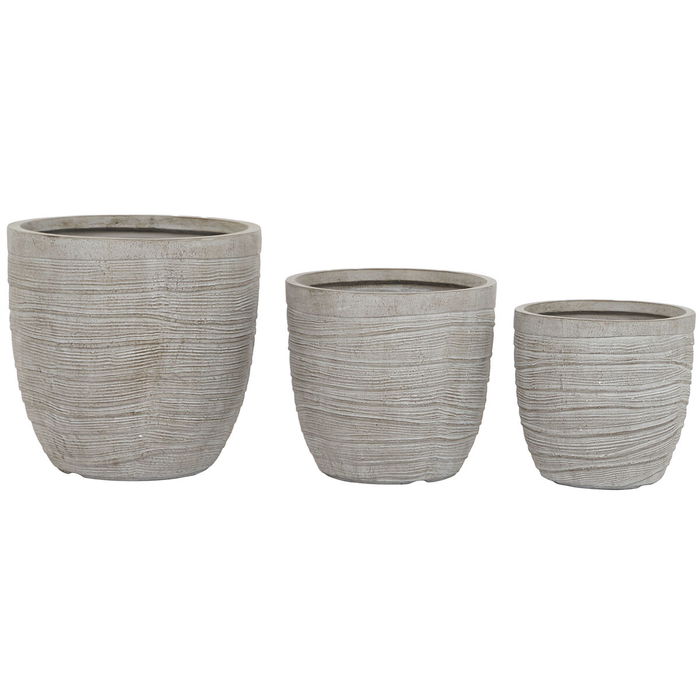 Set de pots de fleurs Home ESPRIT Beige Fibre de Verre Magnésium 45 x 45 x 43 cm (3 Unités) Set de pots de fleurs Home ESPRIT Beige Fibre de Verre Magnésium 45 x 45 x 43 cm (3 Unités)