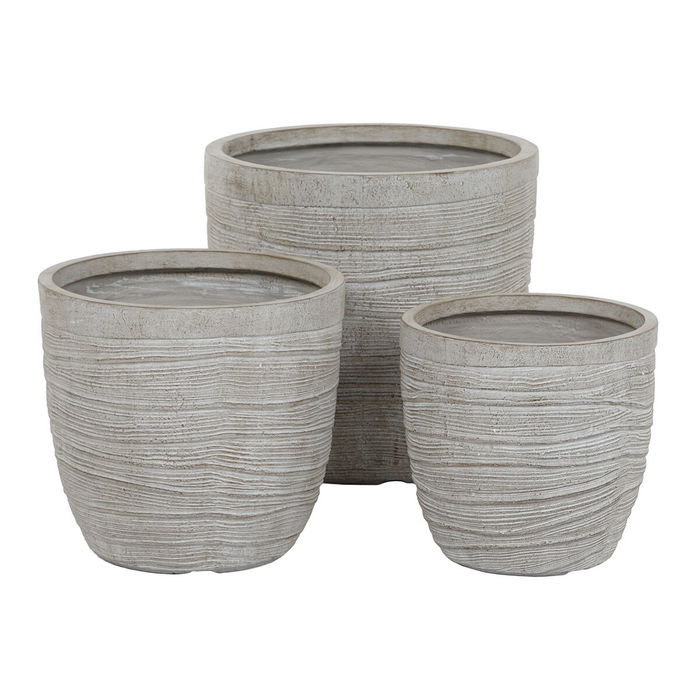 Set de pots de fleurs Home ESPRIT Beige Fibre de Verre Magnésium 45 x 45 x 43 cm (3 Unités) Set de pots de fleurs Home ESPRIT Beige Fibre de Verre Magnésium 45 x 45 x 43 cm (3 Unités)