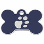 Plaque d'identification pour collier Imarc Bone Bleu Argent