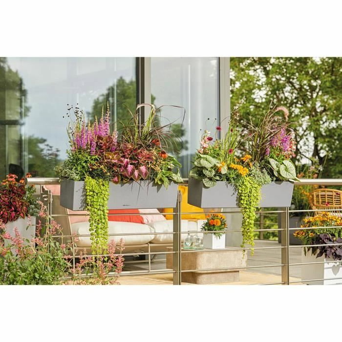 Lechuza Jardinière Balconera Stone 80 Gris pierre